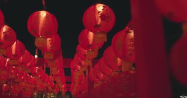Çin mahallesinde yeni yıl feneri. Yüksek kalite 4k görüntü