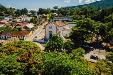 Santo Antonio de Lisboa 'daki İhtiyaçlar Kilisesi, Florianopolis, Brezilya. Güney bölgesinin önde gelen turistlerinden biri..