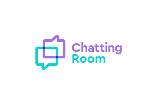 Chatting Line Logo Design — Stock Vector