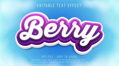 Berry 3d text effect style