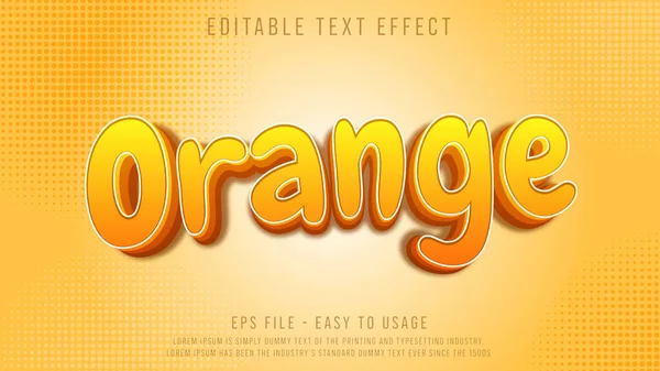 Orange Editable Text Effect — Vetor de Stock