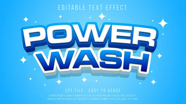 Poder Lavar Negrita Efecto Texto Editable — Vector de stock