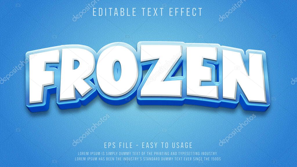Frozen editable text effect