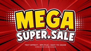 Mega süper satış düzenlenebilir metin efekti