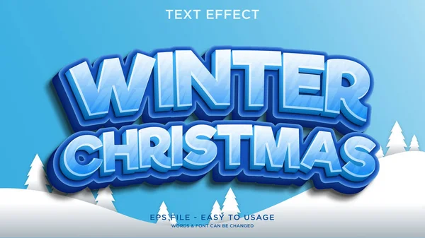 Invierno Navidad Efecto Texto — Vector de stock