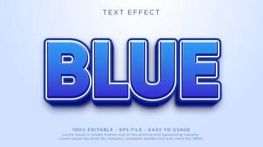 Blue 3d editable text effect clipart