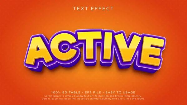 Efecto Texto Editable Efecto Texto Activo Con Tema Divertido — Archivo Imágenes Vectoriales
