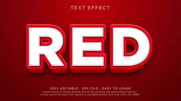 Красный Жирный Редактируемый Текстовый Эффект — стоковый вектор
