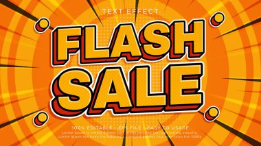 3D pop sanat çizgi stili Flash satışı düzenlenebilir metin efekti