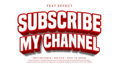 3d metin biçimi efektini abone et