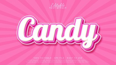 tatlı şeker 3d düzenlenebilir metin efekti şablonu
