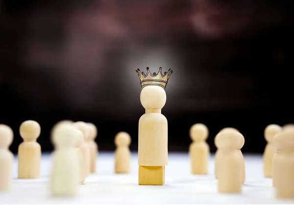 Takım Lideri King Crown Kopyalama Uzayı Liderlik Kazanmak Patron Kazanan — Stok fotoğraf