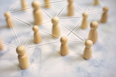 Güçlü bir ekip kurma, takım çalışması iş ve teknoloji konsepti. İnsan kaynakları, insan kaynakları, insan kaynakları, adam toplama, yönetim, liderlik ve takım oluşturma. yönetim kavramı üst görünüm