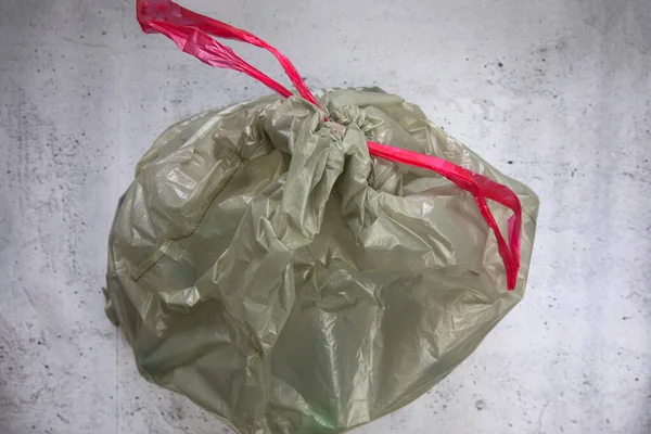 Bolsa Basura Plástico Verde Para Residuos Plástico Listo Para Reciclar —  Fotos de Stock