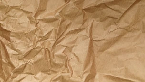 褐色折皱工艺用纸背景 回收用纸 文字移动空间 — 图库视频影像