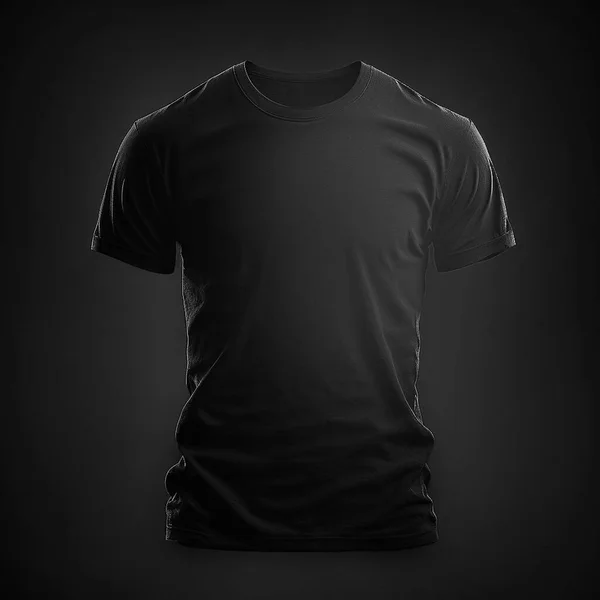 T-shirt template set. black color. Man woman unisex model. Two t shirt mockup. Front side. Flat design. Isolated. Gray black background. illustration copy space
