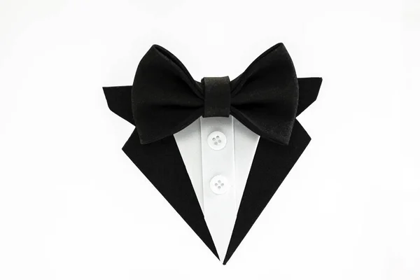 Černý Motýlek Oblek Pro Obchodníka Nebo Ženicha Gentleman Formálním Oblečení — Stock fotografie