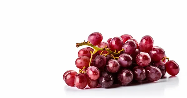 Ripe Red Grapes White Isolated Background Wine Grapes Fresh Sweet — Stock Photo, Image