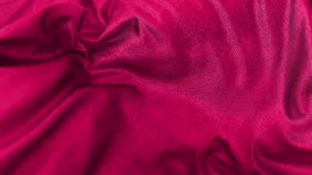 Magenta Texturierte Stoffstreifen Simulation Schöne Goldene Stoffe Fliegen Auf Rosa — Stockvideo