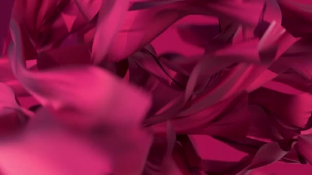Magenta Texturierte Stoffstreifen Simulation Schöne Goldene Stoffe Fliegen Auf Rosa — Stockvideo