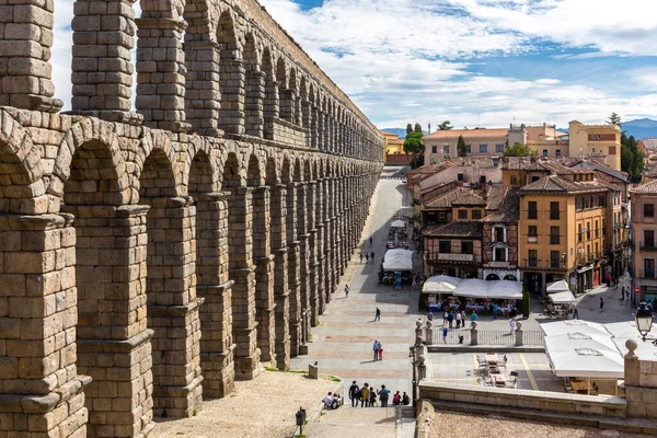 Segovia España Antiguo Acueducto Romano Segovia España Monumental Sistema Distribución — Foto de Stock