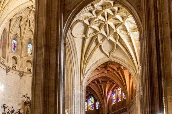 Segovia Spagna Cattedrale Segovia Vista Interna Delle Volte Gotiche Decorative — Foto Stock