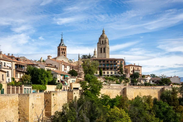 Segovia España Skyline Con Catedral Segovia Parte Superior Iglesias Arquitectura — Foto de Stock