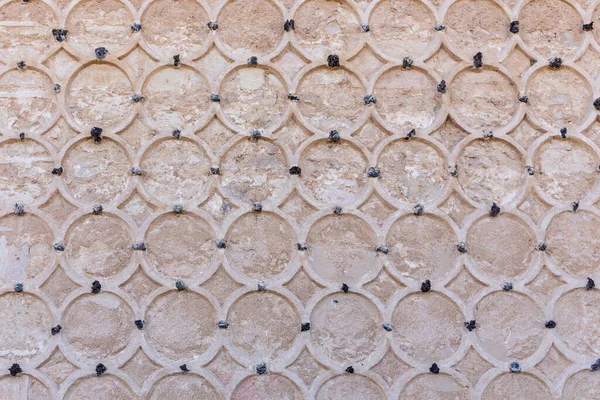 Fachada Pedra Ornamental Alcazar Segóvia Espanha Ornamentos Islâmicos Com Motivos — Fotografia de Stock