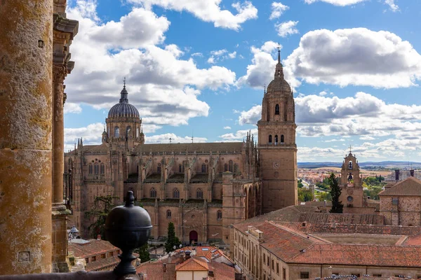 Panorama Města Salamanca Středověkou Španělskou Architekturou Oranžové Kachlové Střechy Klášter Stock Snímky