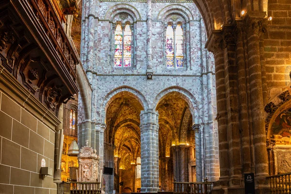 Avila Spain Cathedral Avila Cathedral Saviour View Gothic Architecture Columns — Stock Photo, Image