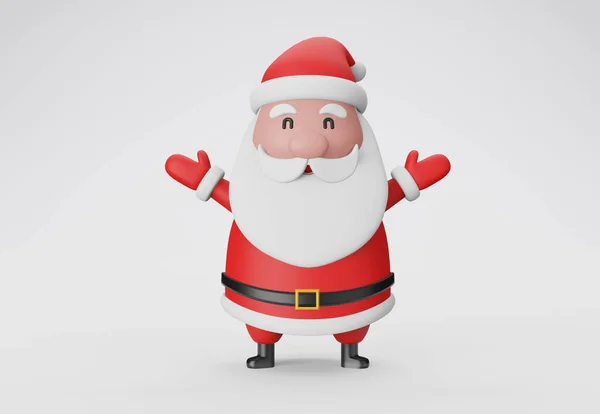 Illustrazione Babbo Natale Sorridente Sfondo Bianco Buon Natale Felice Anno — Foto Stock
