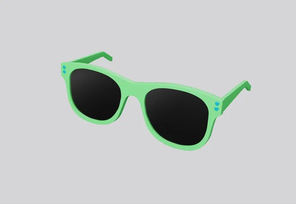 Ilustración Gafas Sol Moda Verde Lente Óptica Negra Aislada Sobre — Foto de Stock