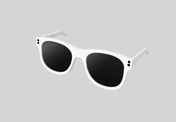 Ilustración Gafas Sol Moda Blanca Óptica Lente Negra Aisladas Sobre —  Fotos de Stock