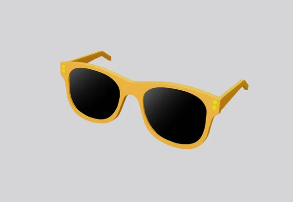 3Dイラスト黄色のファッションサングラスと黒のレンズは 白の背景に孤立した 3Dレンダリング — ストック写真