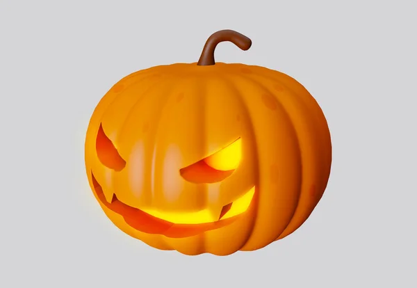 Ilustración Tallada Halloween Jack Lantern Calabaza Aislada Sobre Fondo Blanco — Foto de Stock
