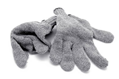 Beyaz arka plan üzerinde izole Tekstil eldiven