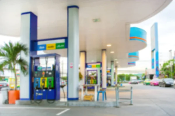 Blur of oil and gas service station for background