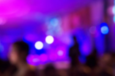 Blur people eating ,drinking and talking in dining room or hotel with colorfull of bokeh background, party concept.