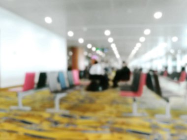 Soyut bulanıklık ve arka plan için Havaalanı terminal iç defocused