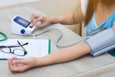 Checking blood pressure - close u