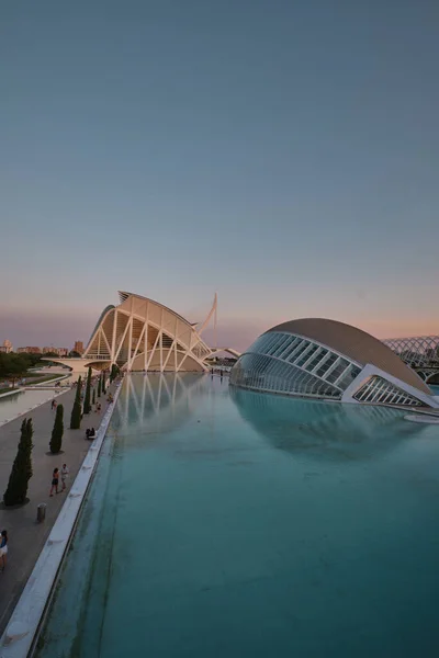 Het Embleem Van Valencia Stad Van Wetenschap Kunst Zachte Zonsondergang — Stockfoto