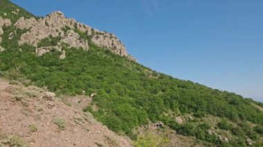 Dağlar yeşillikle kaplanmış güzel bir manzarayla