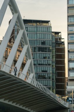 Avrupa Şehir Binaları ve Calatrava Köprüsü Mimarisi