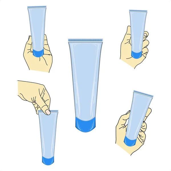 Векторная Трапециевидная Форма Бутылки Продукта Некоторым Движением Продукта Светло Голубой — стоковый вектор