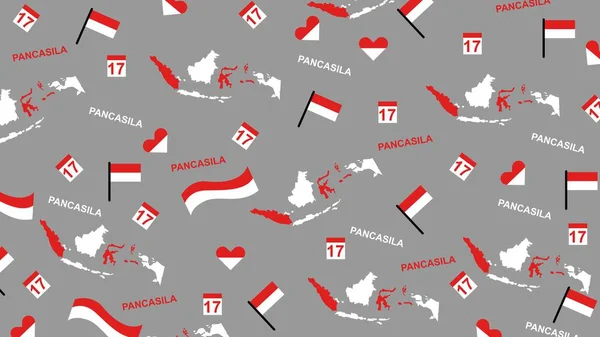 Σκούρο Γκρι Φόντο Σχεδιασμό Ινδονησιακή Κράτος Μοτίβο Ανεξαρτησίας — Διανυσματικό Αρχείο