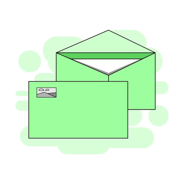 Vetor Envelope Formal Que Verde Claro Cor Tem Branco Anexado — Vetor de Stock