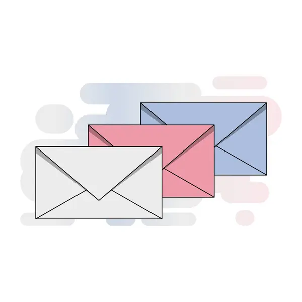 Vetor Envelope Simples Com Tricolor Branco Azul Rosa — Vetor de Stock
