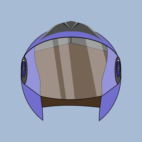 Vector Simple Half Face Large Blue Helmet — Stock Vector