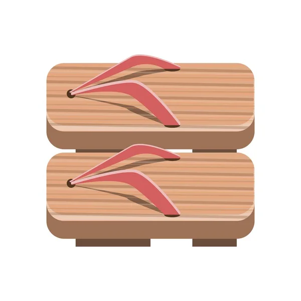 Vecteur Une Paire Sandales Forme Rectangulaire Bois Ces Sandales Conviennent — Image vectorielle