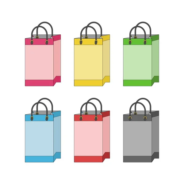 Vector Design Paper Bag Concept Various Colors — Stock Vector